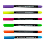 Plumon Doble Punta Pincel Fluorescente Primavera x6