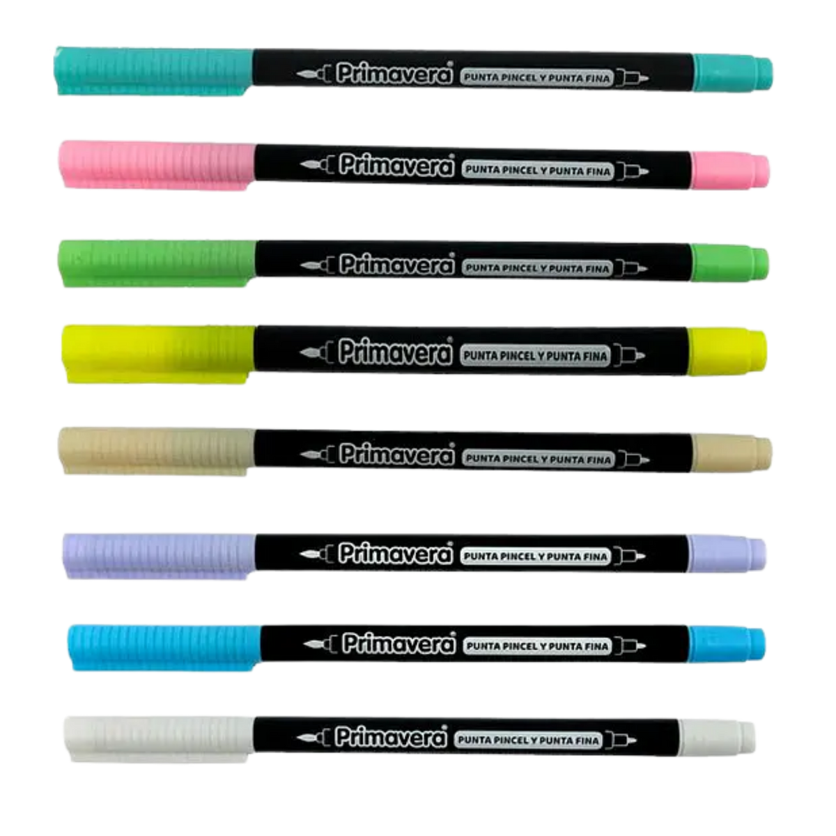 Plumon Doble Punta Pincel Pastel Primavera x8