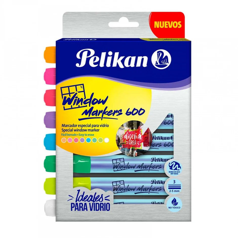 Marcadores Window Markers 600 - Pelican x8