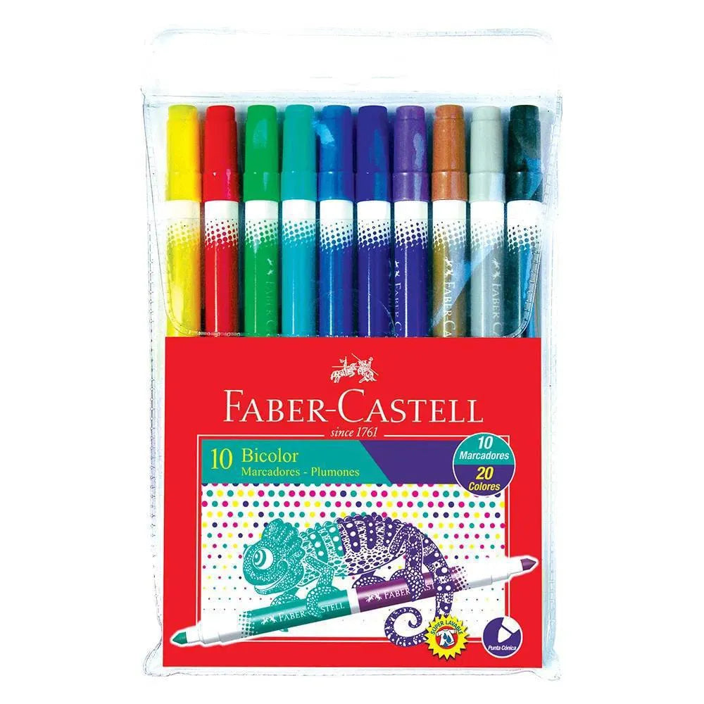 Plumones Bicolor x10 de Faber-Castell
